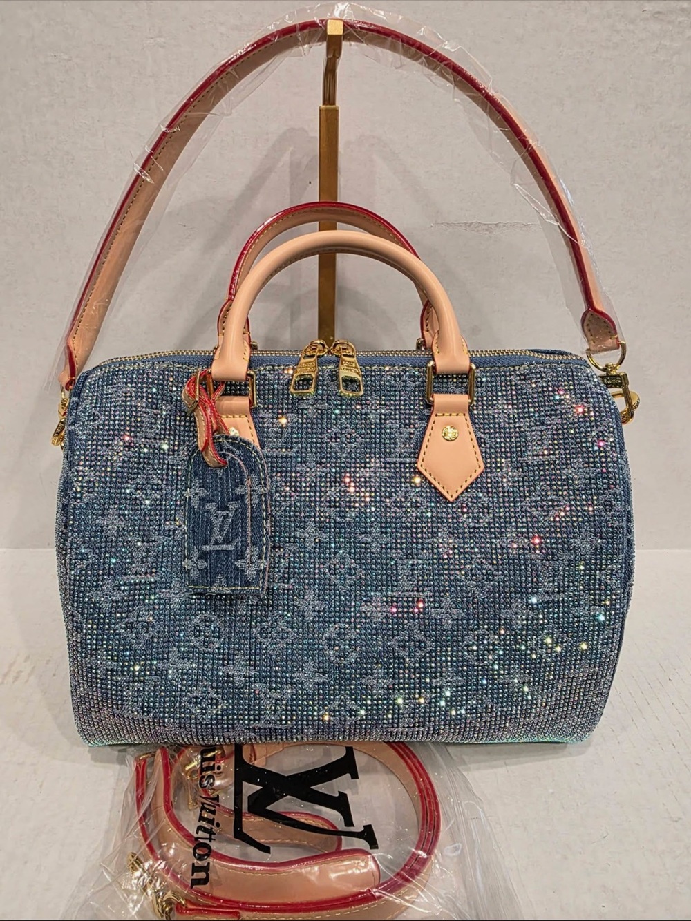 High End (Inspired )brand New Blue Sparkle Speedy Bandoulière Bag